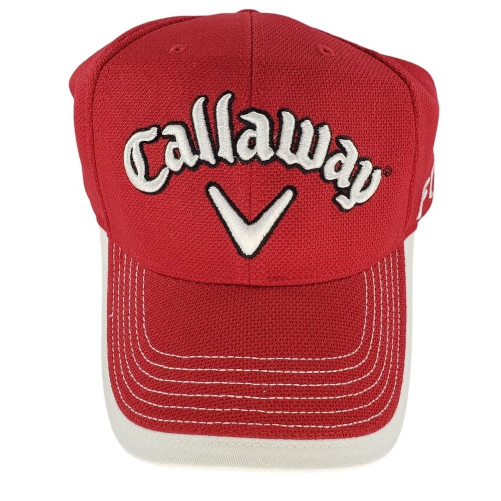 Callaway Fusion Technology Tour i Hat Cap C-Tech Red White Like New